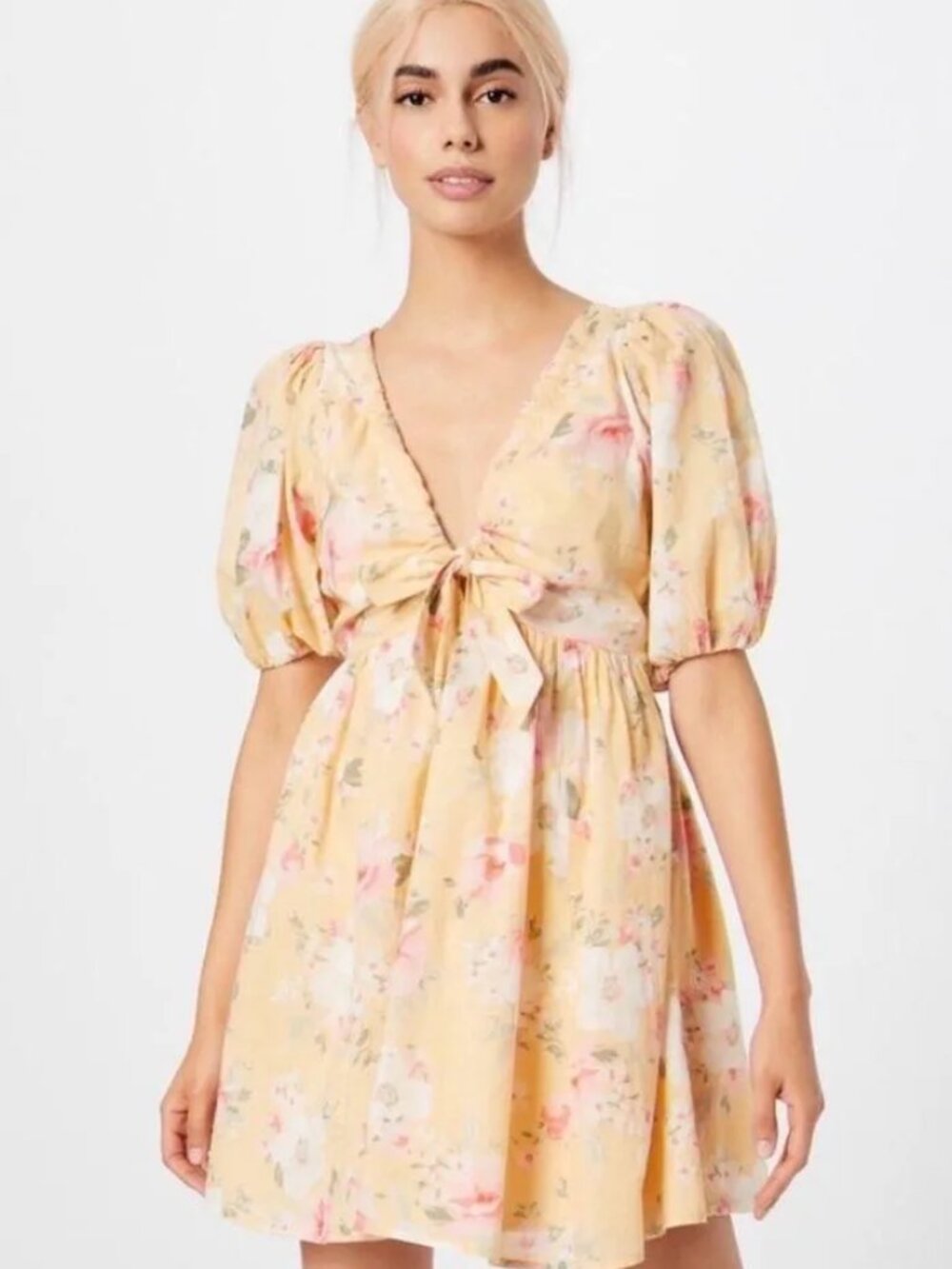 Abercrombie & Fitch Puff Sleeve Babydoll Dress